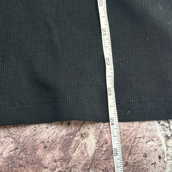 Lauren Ralph Lauren Black Ribbed Cotton Ruffle V-Neck Sleeveless Top Large - Picture 14 of 14